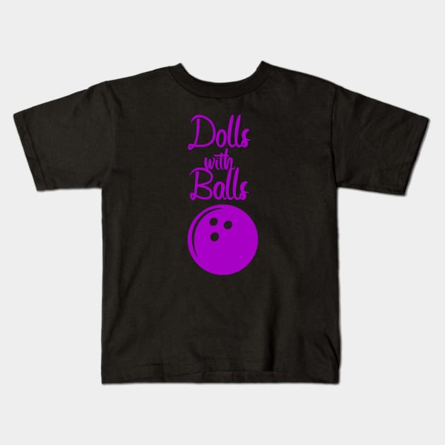 Bowling Dolls and balls Kids T-Shirt by maxcode